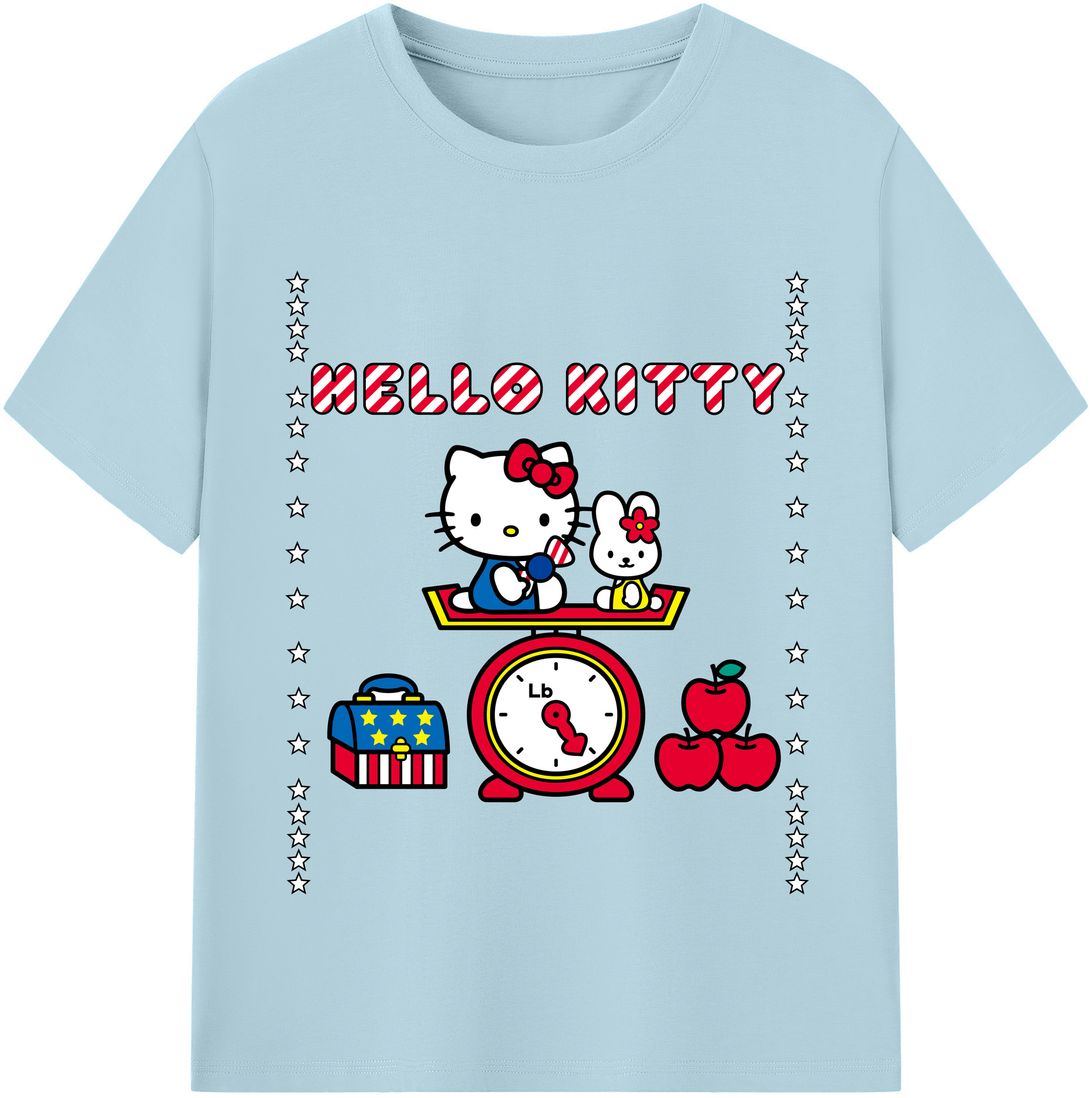 （画像用） Hello Kitty ハローキティ 綿100％半袖Tシャツ（フロントプリント）